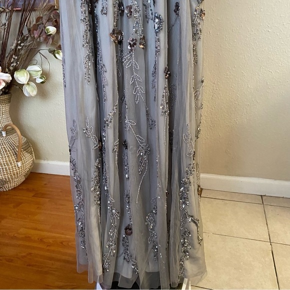 Adrianna Papell Floral Beaded Gown Serenity Multi size 4 - Picture 11 of 16